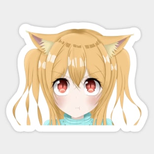 Pouting Anime Cat Girl Sticker